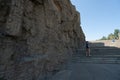 Volgograd, Russia - August 21, 2019: Ruin walls on Mamayev Kurgan