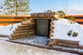 Volgograd. Russia - February 3, 2019. Blindage, in which the headquarters of the 13th Guards Division of General Rodimtsev in the