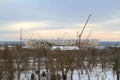 The construction of a new football stadium `Volgograd-Arena` for the world Cup in 2018 in winter in Volgograd