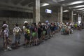 A group of schoolchildren at Komsomolskaya station. Volgograd