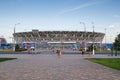 People walk near the football stadium `Volgograd-Arena` for the world Cup in 2018 in Volgograd