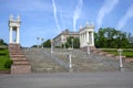 Stairs to the upper terrace. Volga River embankment. Volgograd Royalty Free Stock Photo