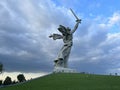 VOLGOGRAD, RUSSIA - MAY 2023: Monument in the center of the city, where the famous Soviet woman was born, historical