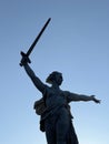 VOLGOGRAD, RUSSIA - MAY 2023: Monument in the center of the city, where the famous Soviet woman was born, historical