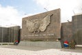 Volgograd. Russia. 9 May 2017. The wall on the military cemetery memorial on Mamayev Kurgan in Volgograd,