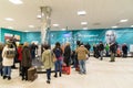 Volgograd, Russia - October 31.2016. Passengers await the luggage around baggage carousel in C terminalan of Aeroport Royalty Free Stock Photo