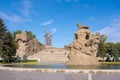 Volgograd. Russia-September 7, 2019.The memorial complex on Mamaev Kurgan, the Square