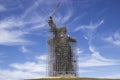 VOLGOGRAD, RUSSIA - 20 SEPTEMBER 2019. Reconstruction monument-ensemble to the Heroes of Stalingrad The Motherland Calls Royalty Free Stock Photo