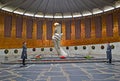 VOLGOGRAD, RUSSIA. Soldiers of guard of honor about the Eternal flame in the Hall of Military glory. Mamayev Kurgan Royalty Free Stock Photo