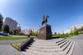 Monument to twice hero of the Soviet Union Marshal Rokossovsky. The commander is depicted on horseback