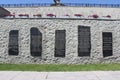 Volgograd. Slabs of black granite with inscriptions dedicated to the Battle of Stalingrad.