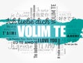 Volim te ( I Love You in Croatian) word cloud Royalty Free Stock Photo