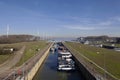 Volkeraksluizen lake krammer. Drone photograpy from the delta works in noord brabant in the Netherlands