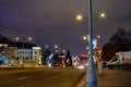 The Volkhonka street, the city of Moskva late in the evening