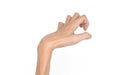 VolkmannÃ¢â¬â¢s contracture in left upper limb of Southeast Asian young man. It is a permanent shortening of forearm muscles.