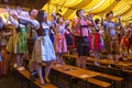 Volksfest in Stuttgart. People dance in the Beer Tent.