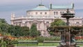 Volksgarten timelapse, or People Garden public green park with roses in Vienna of Austria. Royalty Free Stock Photo