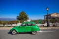 Green Volkswagen Beetle Classic Car Parade in Tanneron, France Royalty Free Stock Photo