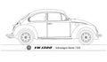 Volkswagen Beetle 1300 vintage car outlined