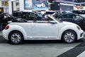 Thailand - Dec , 2018: Volkswagen Beetle white color car presented in motor expo Nonthaburi Thailand