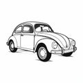 Volkswagen Bug Coloring Pages: Classic Car Line Art For Kids Royalty Free Stock Photo
