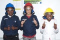 Volkswagen Celebrate family day in uitenhage - Young boys display safety gear Royalty Free Stock Photo