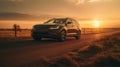 Volkswagen Expedition: A Stunning Sunset Journey On A Country Road