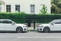 Volkswagen Golf GTE charging at a charging point on a street in London