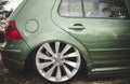 Volkswagen Golf MK4 2001 on display at a vintage car fair show in the city of Londrina, Brazil.