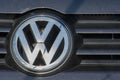 Volkswagen plate logo on a modern car. Volkswagen is a famous European car