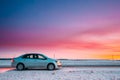 Volkswagen Polo Car Sedan Parking On A Roadside Of Country Road Royalty Free Stock Photo