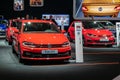 Volkswagen Polo GTI car at the Brussels Autosalon Motor Show. Belgium - January 18, 2019 Royalty Free Stock Photo