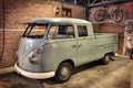 The Volkswagen retro vintage van