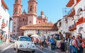 Volkswagen taxi on the street in Taxco, State of Guerrero, Mexico Royalty Free Stock Photo