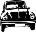 Volkswagon bug cartoon Vector Clipart Royalty Free Stock Photo