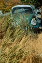 Closeup of a VW Bug in a Nevada desert