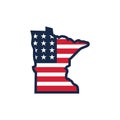 Minnesota usa map flag vector