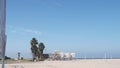 Volley ball net on court for volleyball game on beach, California coast, USA. Royalty Free Stock Photo