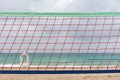 Volley ball net on a deserted tropical beach Royalty Free Stock Photo