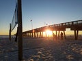 Volley ball pier sunset