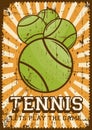 Tennis Sport Retro Pop Art Poster Signage