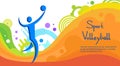 Volleyball Athlete Sport Competition Colorful Banner