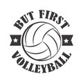 Volleyball badge, vector illustration