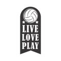 Volleyball badge, vector illustration