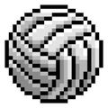 Volley Ball Pixel Art Eight Bit Game Icon Royalty Free Stock Photo