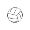 Volleyball ball hand drawn outline doodle icon.