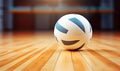 Volleyball Ball on Hardwood Floor Royalty Free Stock Photo
