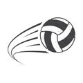 Volleyball ball icon silhouette. Vector illustration. Black flying volleyball ball. Royalty Free Stock Photo