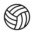 Volleyball ball line icon isolated on white background. Black flat thin icon on modern outline style. Linear symbol and editable Royalty Free Stock Photo