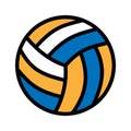 Volleyball ball line icon isolated on white background. Black flat thin icon on modern outline style. Linear symbol and editable Royalty Free Stock Photo
